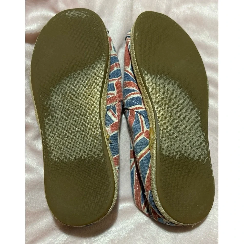 Toms‎ Rare & HTF Women's Union Jack British Flag Espadrille Flats, Size 7